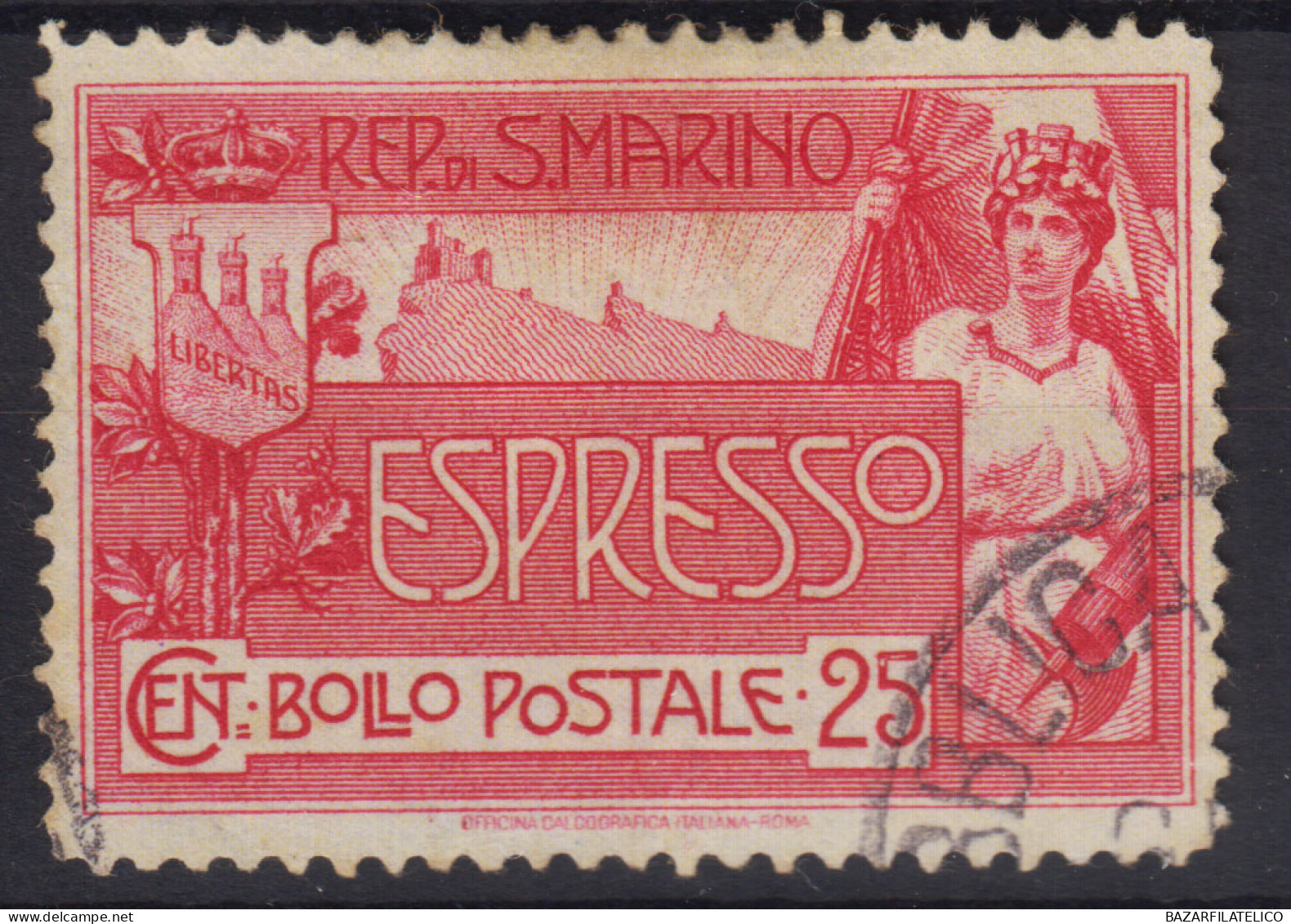 SAN MARINO 1907 ESPRESSO 25 CENTESIMI N.1 USATO - Gebraucht