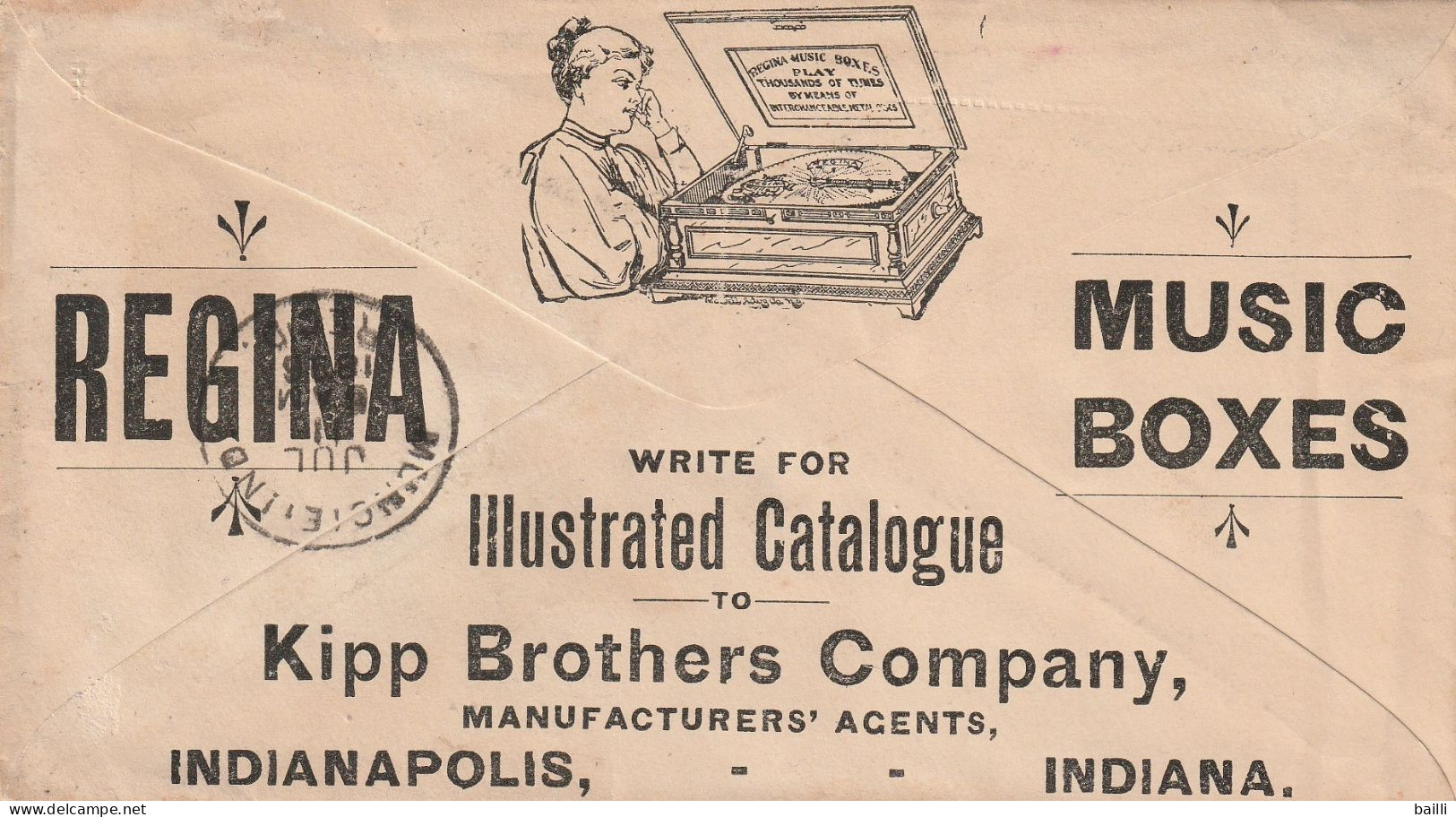 Etats Unis Entier Postal Privé Illustré Indianapolis Thème Musique 1896 - ...-1900