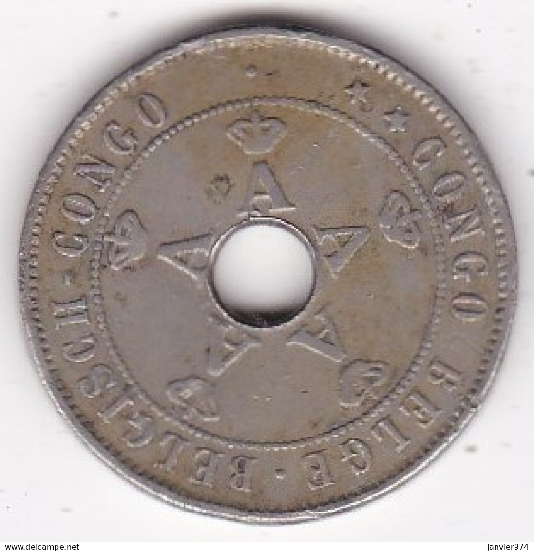 Congo Belge 20 Centimes 1911 Albert I. En Cupro Nickel, KM# 19 - 1910-1934: Albert I