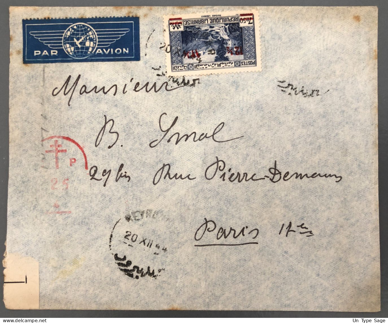 Liban, Divers Sur Enveloppe De Beyrouth 20.12.1944 + Censure - (A1698) - Covers & Documents