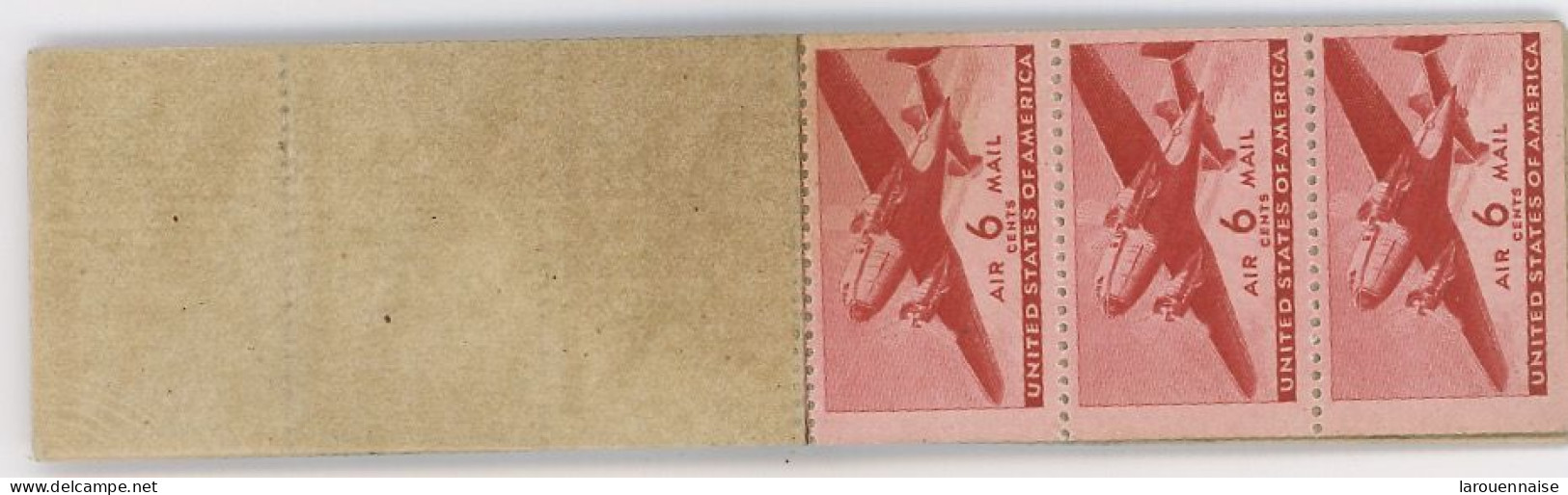 ETATS-UNIS -PA - N°26 -6c ROUGE -CARNET DE 12 TIMBRES (4x3) - 2. 1941-80