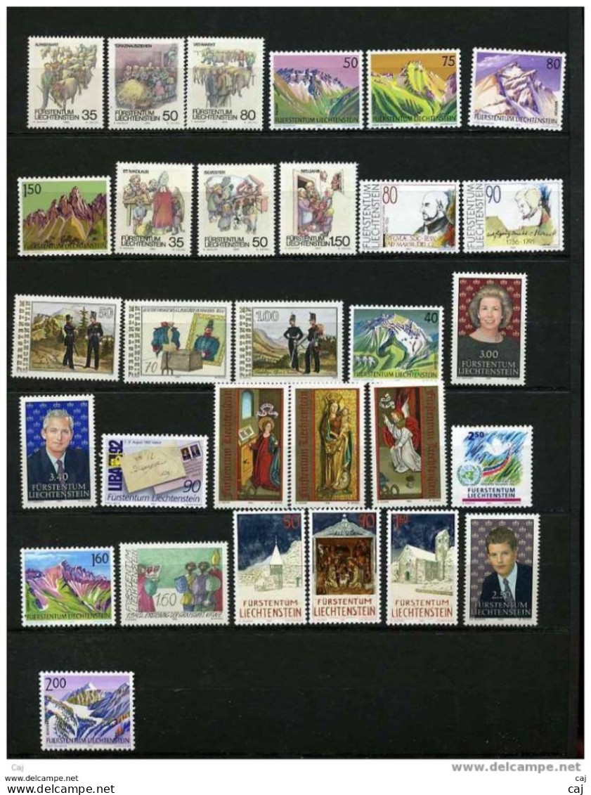 C 045  -  Liechtenstein :  Collection  Yv  912....1000  ** Forte Sous Faciale - Verzamelingen