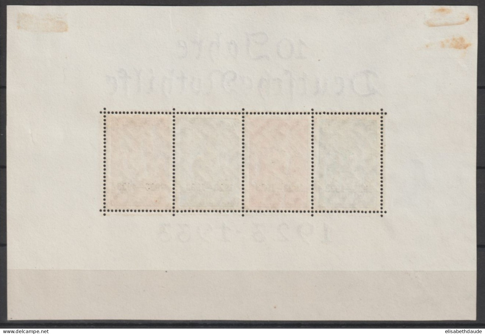 1933 - RARE BLOC YVERT N°2 NOTHILFE  **/* MNH/MH - COTE Pour * MH = 1600 EUR. - - Blocks & Kleinbögen