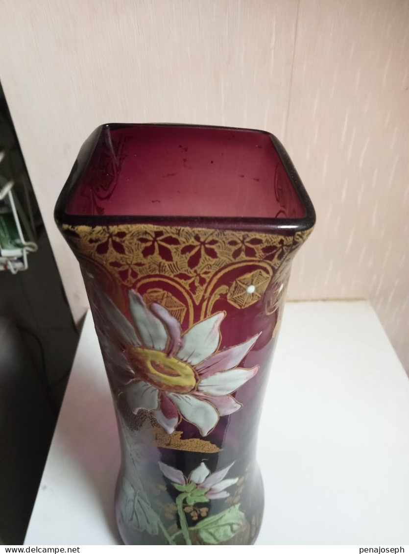 Vase Legras émaillé Vers 1900 Hauteur 28 Cm - Vasen