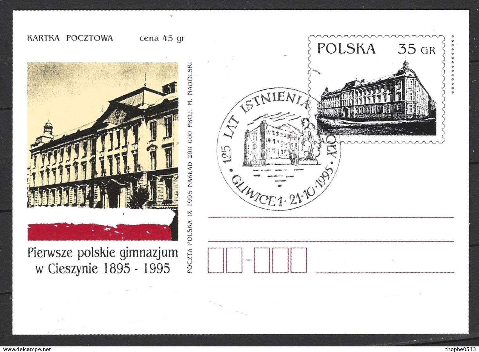 POLOGNE. Carte Commémorative De 1995. Ecole. - Autres & Non Classés