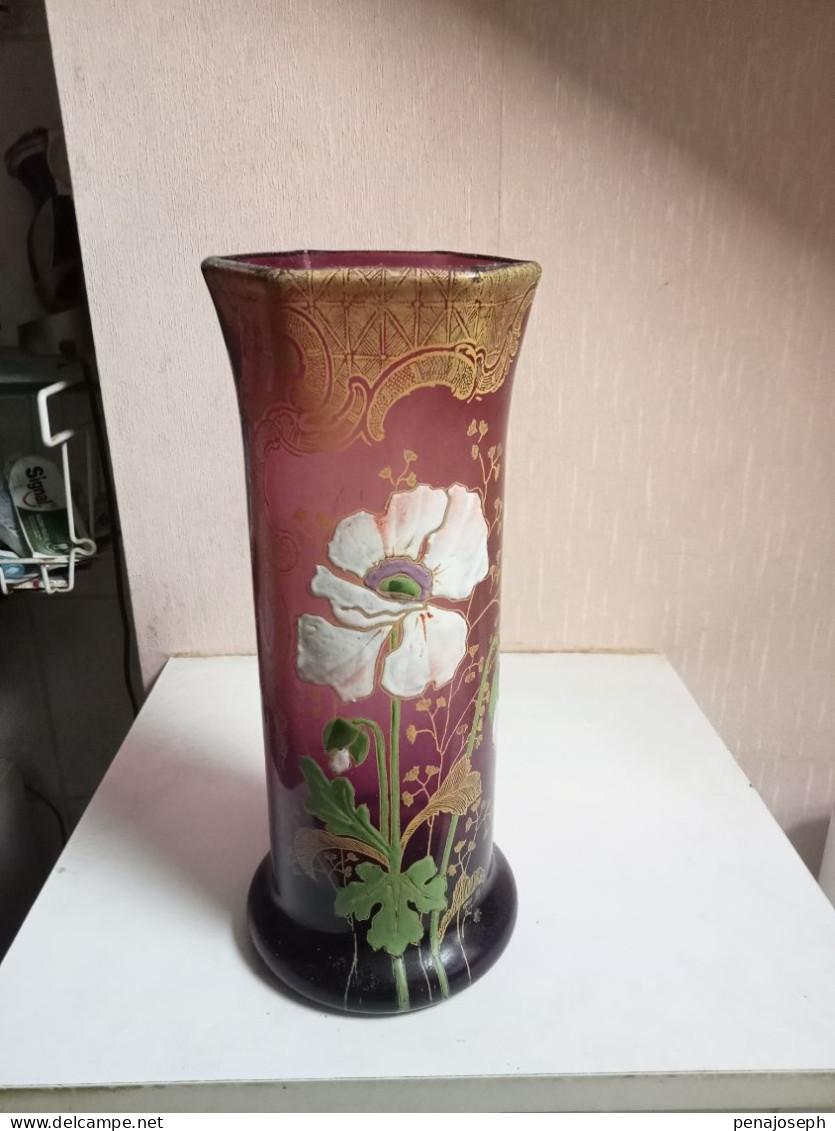 Vase Legras émaillé Vers 1900 Hauteur 26,5 Cm - Vasen