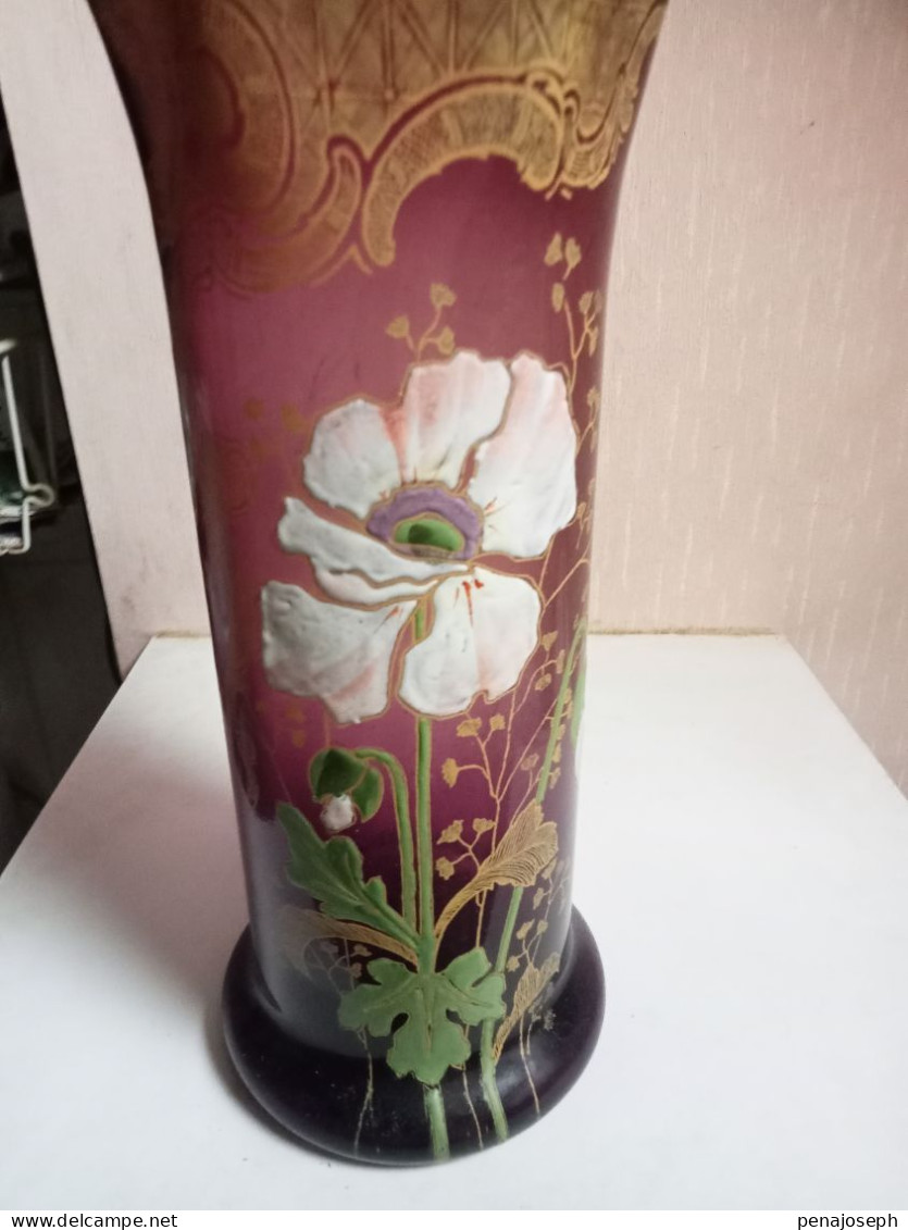 Vase Legras émaillé Vers 1900 Hauteur 26,5 Cm - Vases