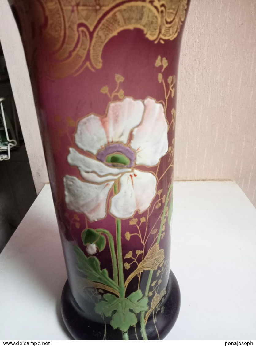 Vase Legras émaillé Vers 1900 Hauteur 26,5 Cm - Vazen