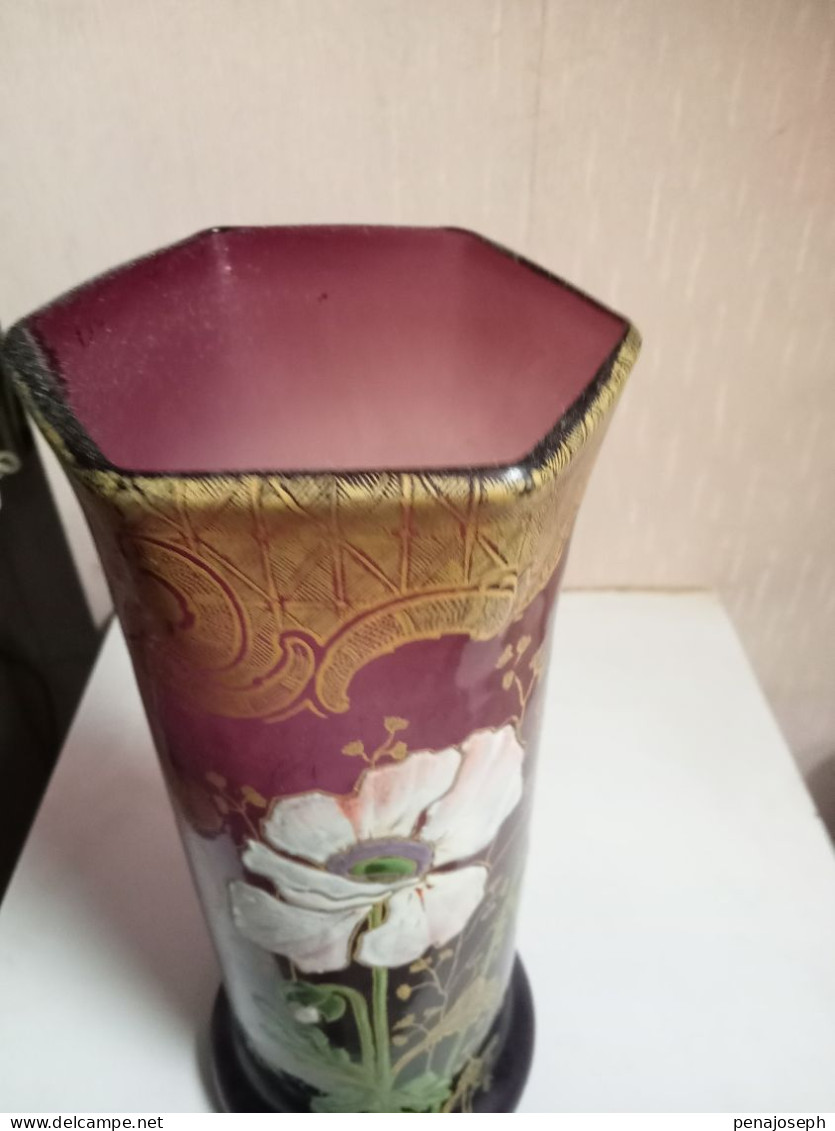 vase legras émaillé vers 1900 hauteur 26,5 cm