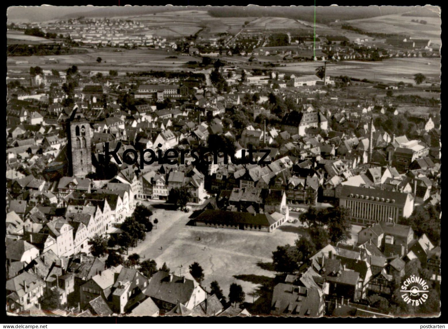 ÄLTERE POSTKARTE BAD HERSFELD LUFTBILD FLIEGERAUFNAHME PANORAMA BLICK AUF DEN MARKTPLATZ Ansichtskarte AK Postcard Cpa - Bad Hersfeld