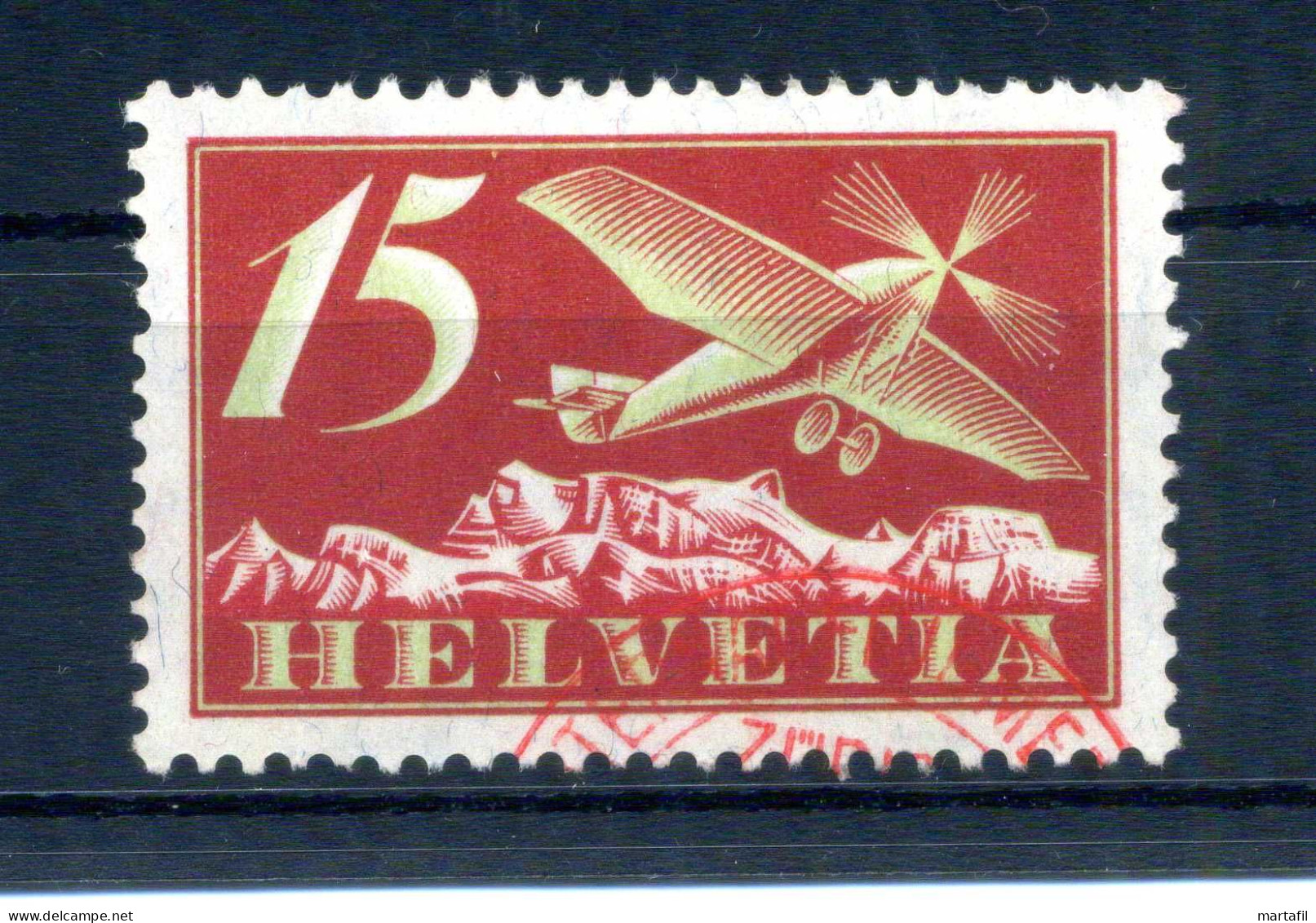 1923-27 SVIZZERA Posta Aerea Un. N.A3 USATO - Oblitérés