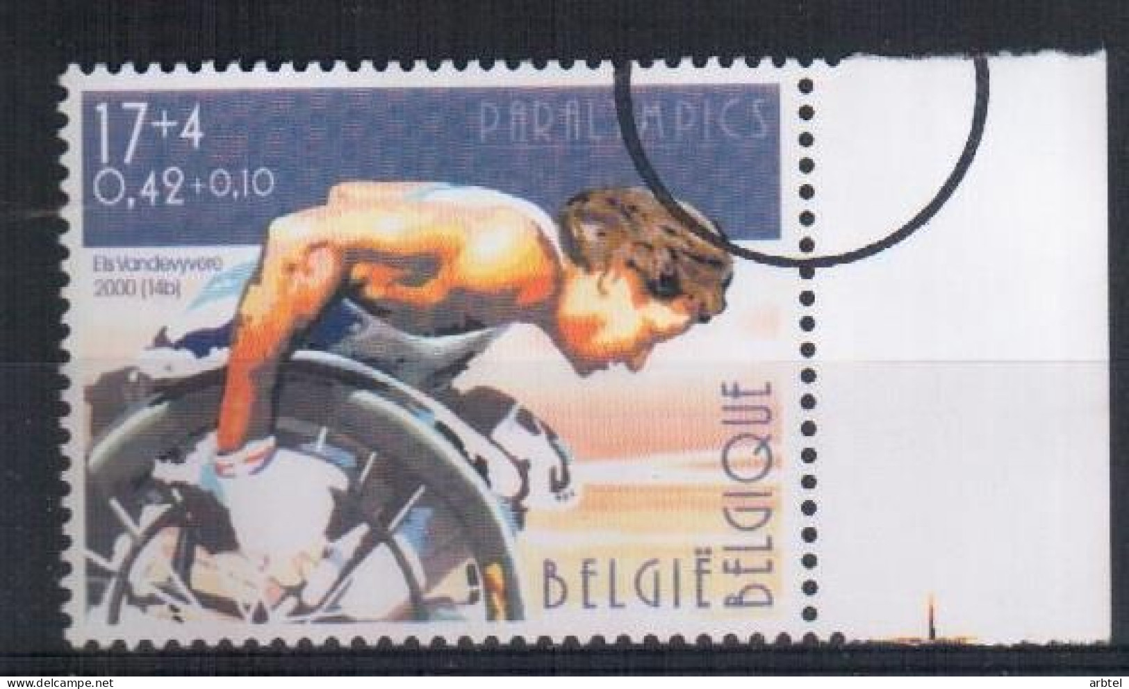 BELGICA SELLO MUESTRA SPECIMEN PARALYMPICS 2000 SILLA RUEDAS WHEELCHAIR - Summer 2000: Sydney