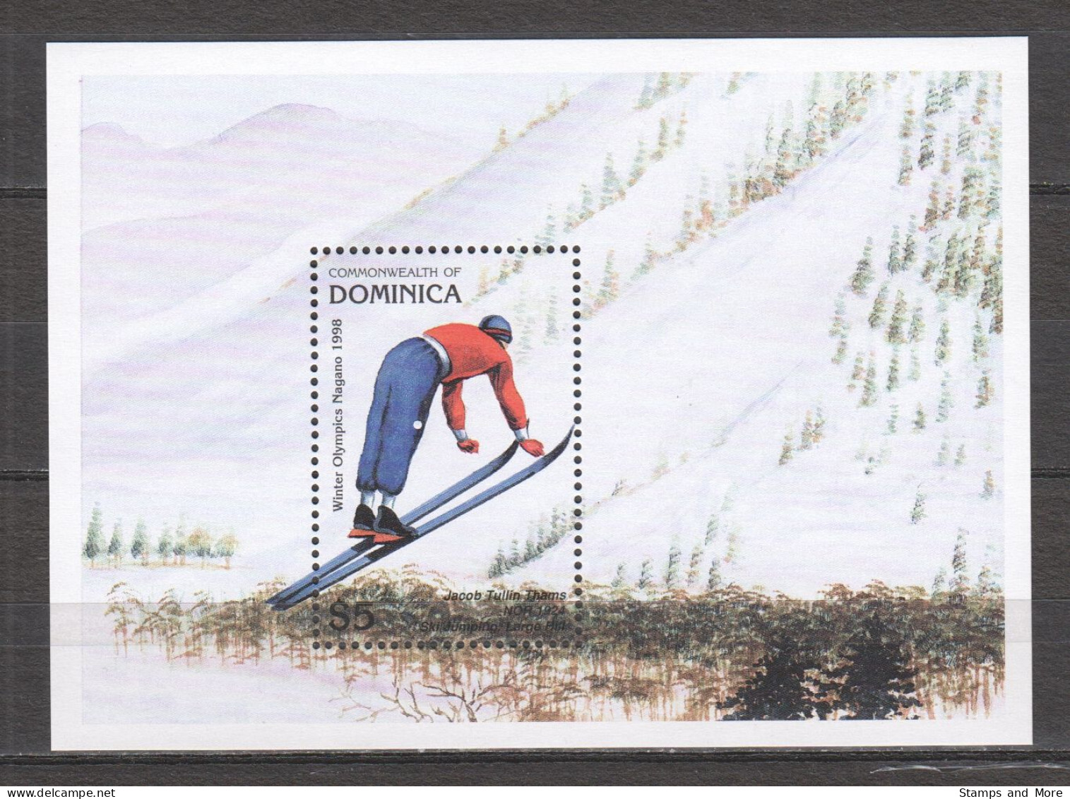 Dominica 1997 Mi Block 340 MNH WINTER OLYMPICS NAGANO 1998 - GOLD MEDAL WINNERS PREVIOUS OLYMPICS - Hiver 1998: Nagano