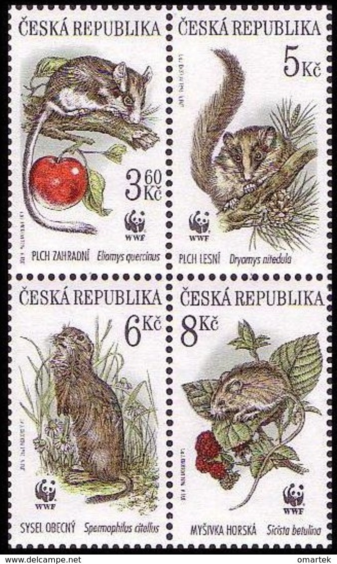 Czech Republic 1996 MNH ** Mi 110-113 Sc 2984 A-d Protection Of Nature WWF Protected Mammals. Tschechische Republik. - Unused Stamps