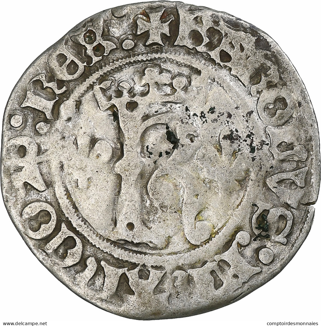 France, Charles VIII, Dizain Karolus, Rouen, TB+, Billon, Gadoury:82 - 1483-1498 Karel VIII