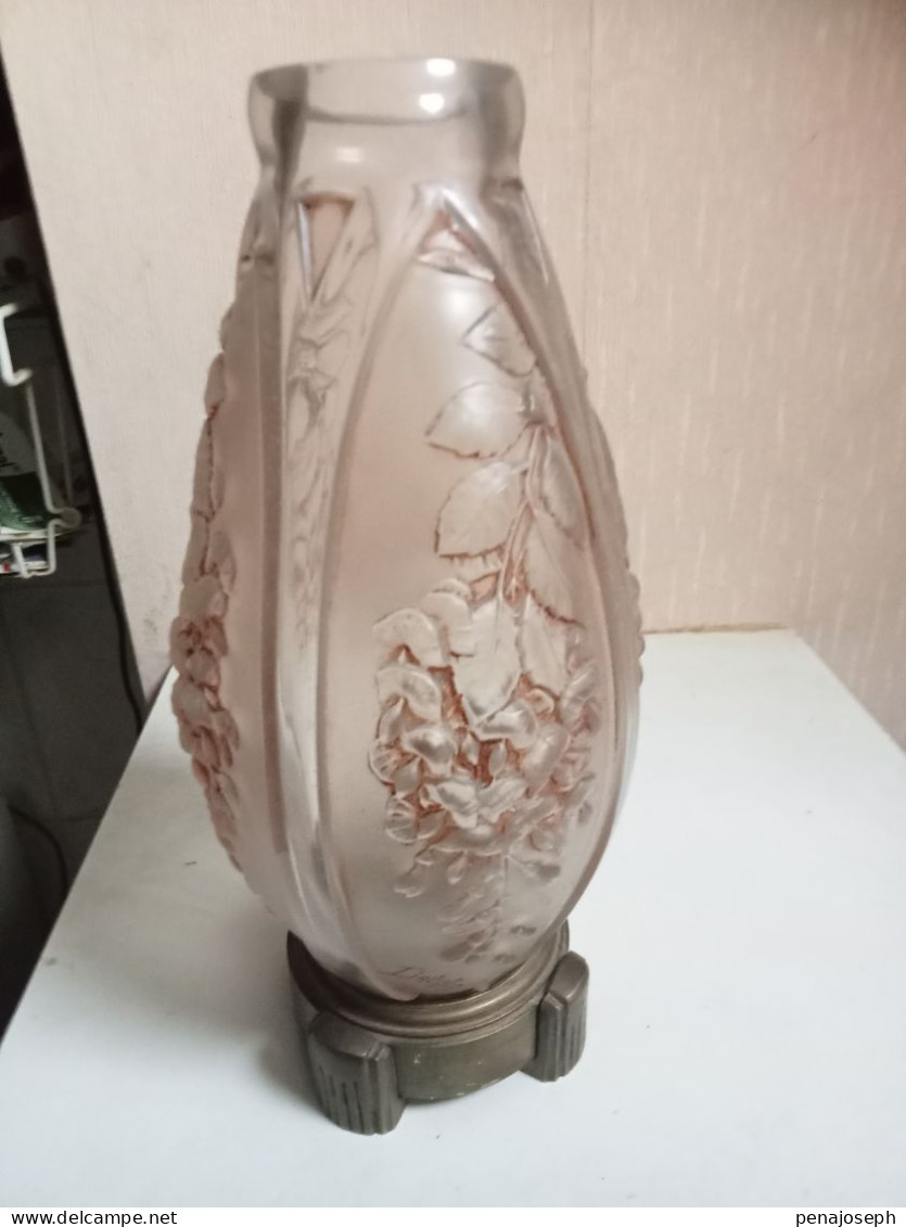 Vase Lampe 1900 Signé Daillet Hauteur 27 Cm - Vases