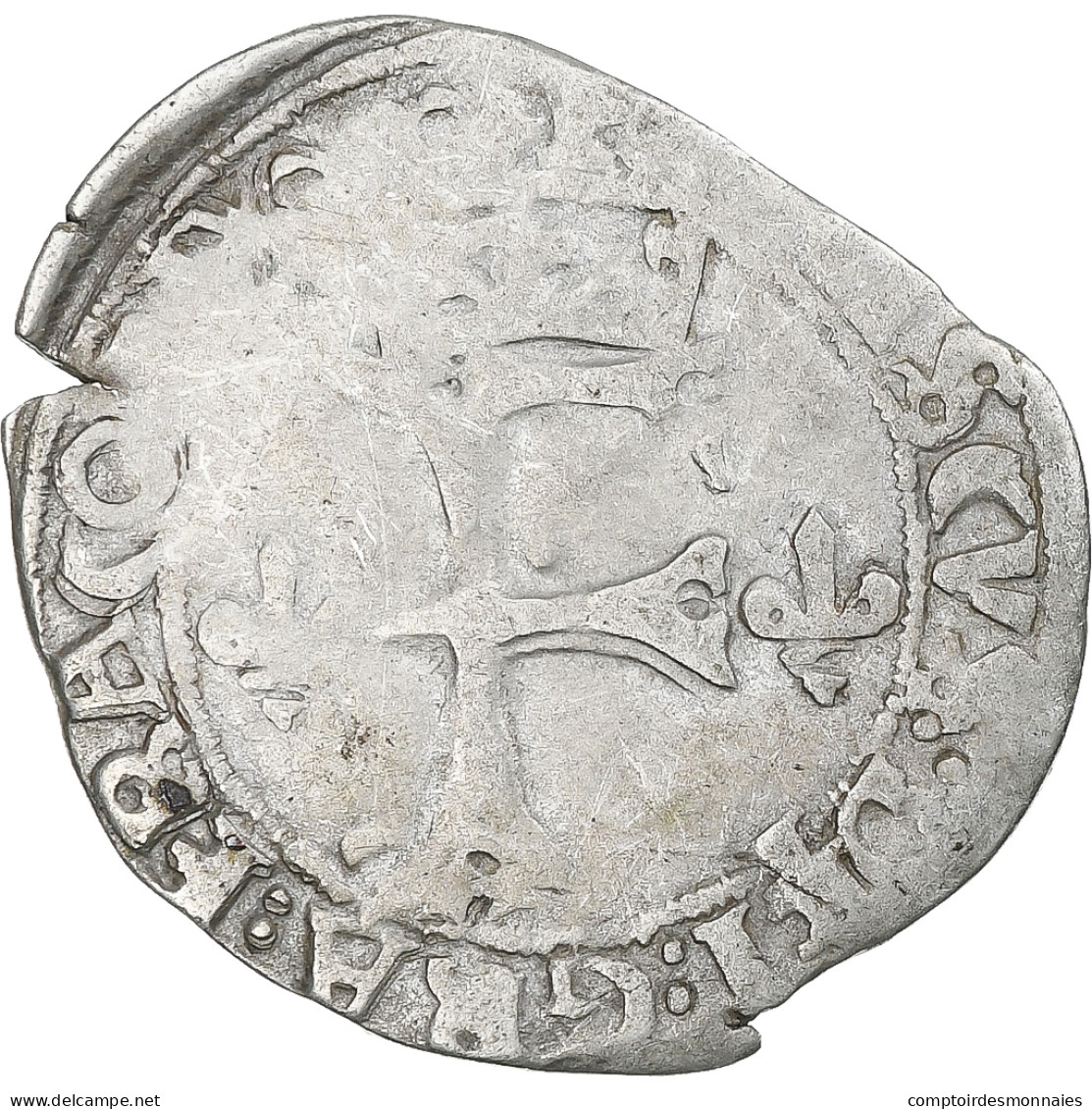 France, François Ier, Dizain Franciscus, Villefranche De Rouergue, TB+, Billon - 1515-1547 Francis I