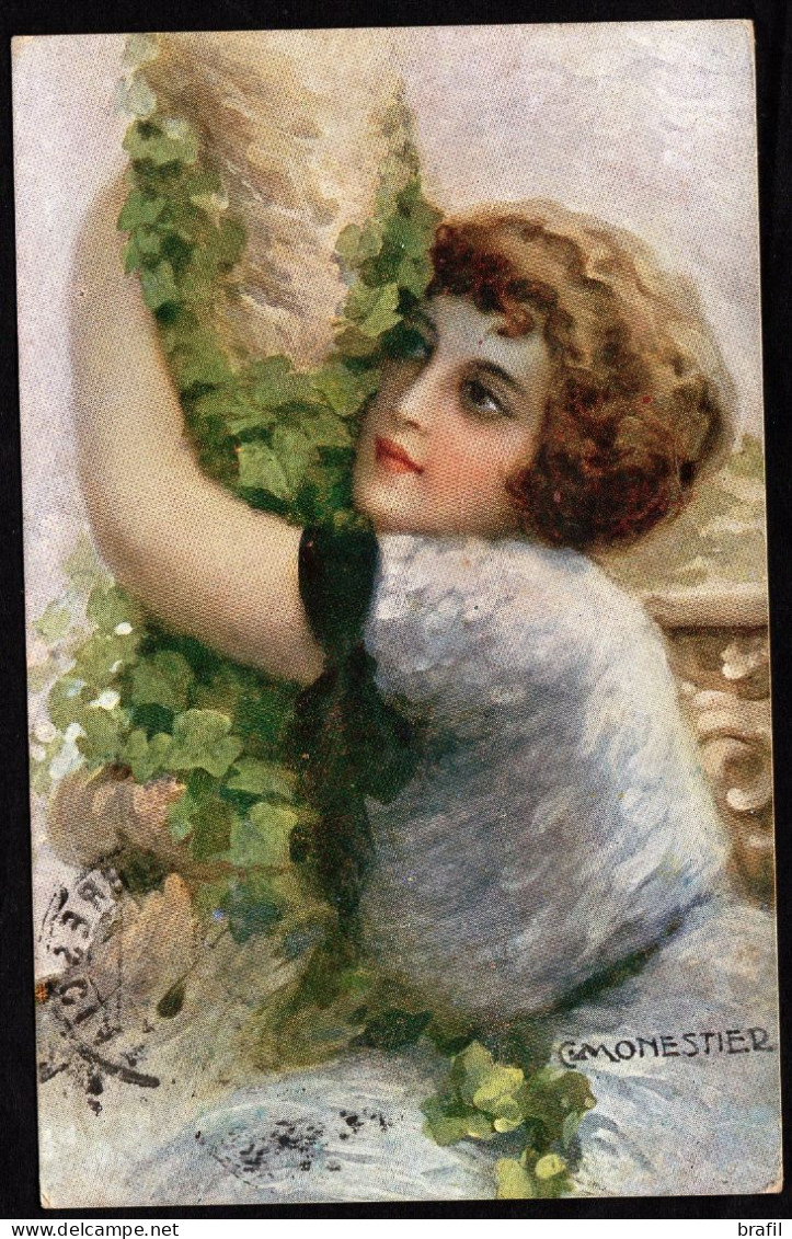 1918 Illustratore Monastier, Cartolina Spedita A Brescia - Monestier, C.