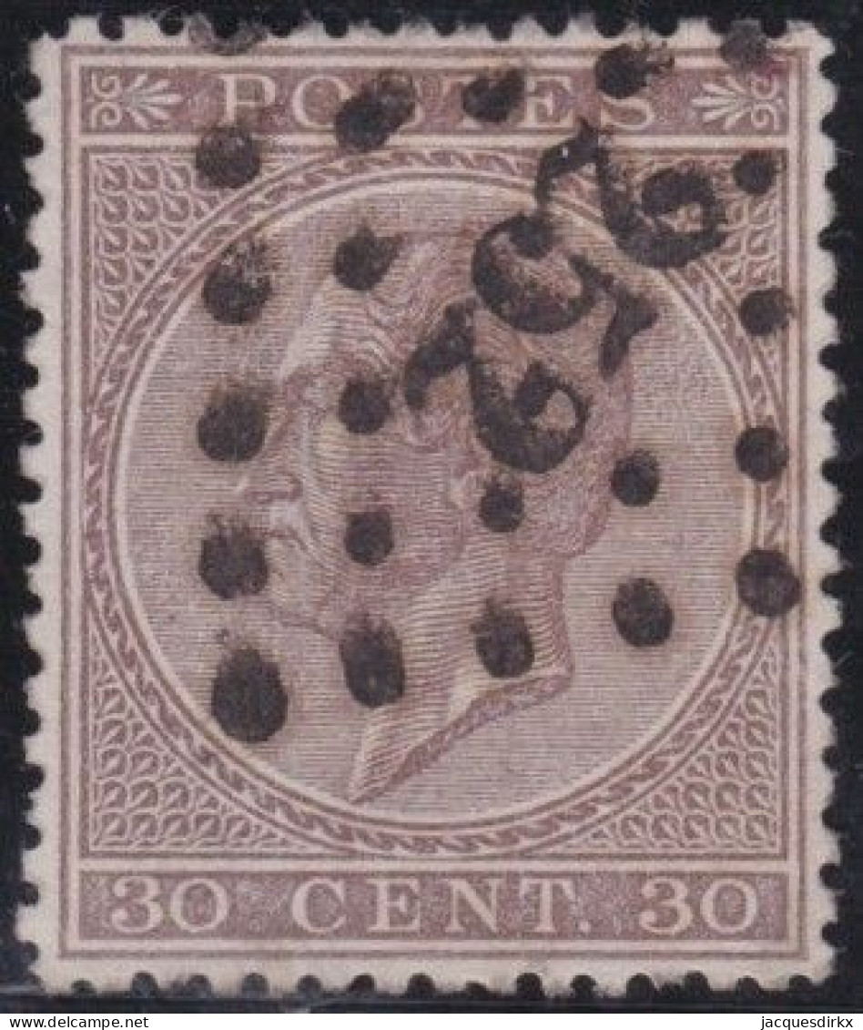 Belgie  .   OBP    .    19-A       .    O     .   Gestempeld     .   /   .    Oblitéré - 1865-1866 Perfil Izquierdo