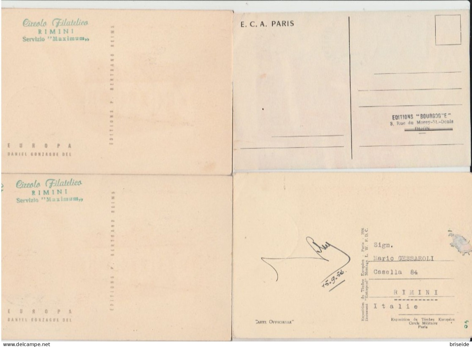 1956 N.2 BUSTE +4 CART. EUROPA CEPT 1°JOUR D'EMISSION FIRST DAY COVER ERSTTAGSBRIEF 1°GIORNO EMIS. REPUBLIQUE FRANCAISE - 1956