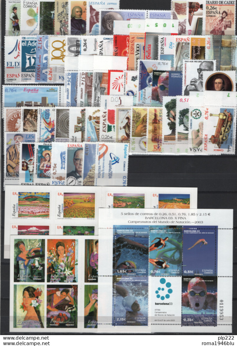Spagna 2003 Annata Completa / Complete Year Set **/MNH VF - Full Years