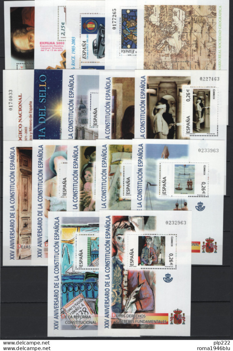 Spagna 2003 Annata Completa / Complete Year Set **/MNH VF - Années Complètes