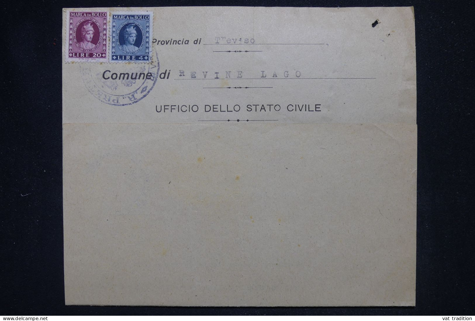 ITALIE - Fiscaux Sur Document De Revine Lago En 1948 - L 147582 - Fiscales