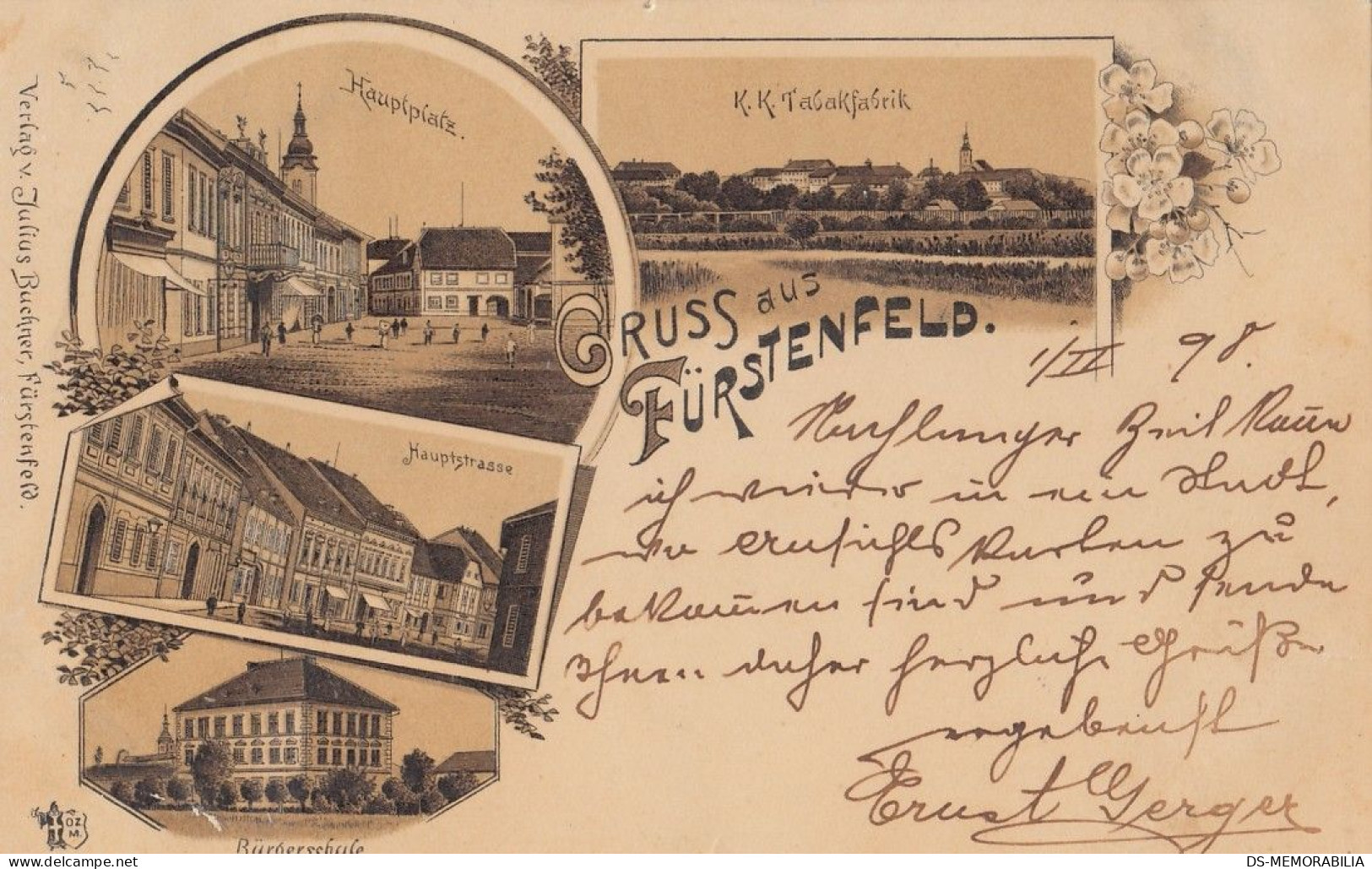 Gruss Aus Furstenfeld 1898 Verlag Julius Buchner - Fürstenfeld