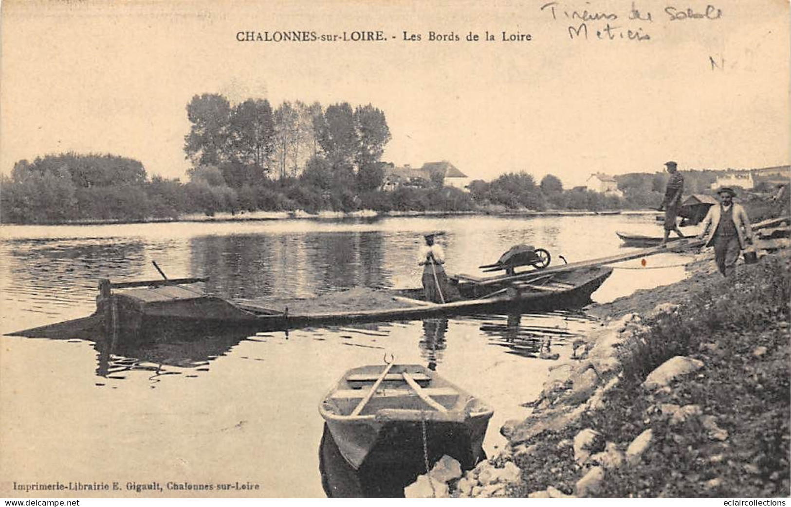 Chalonnes Sur Loire           49         Bords De Loire    Péniche. Tireurs De Sable              (voir Scan) - Chalonnes Sur Loire