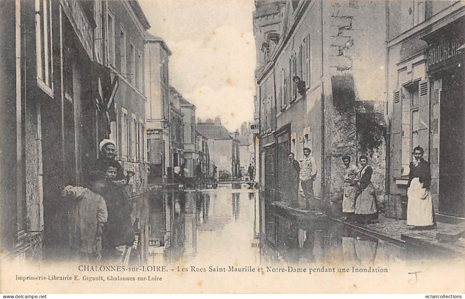 Chalonnes Sur Loire           49        Rue Saint Maurille Pendant Les Inondations                  (voir Scan) - Chalonnes Sur Loire