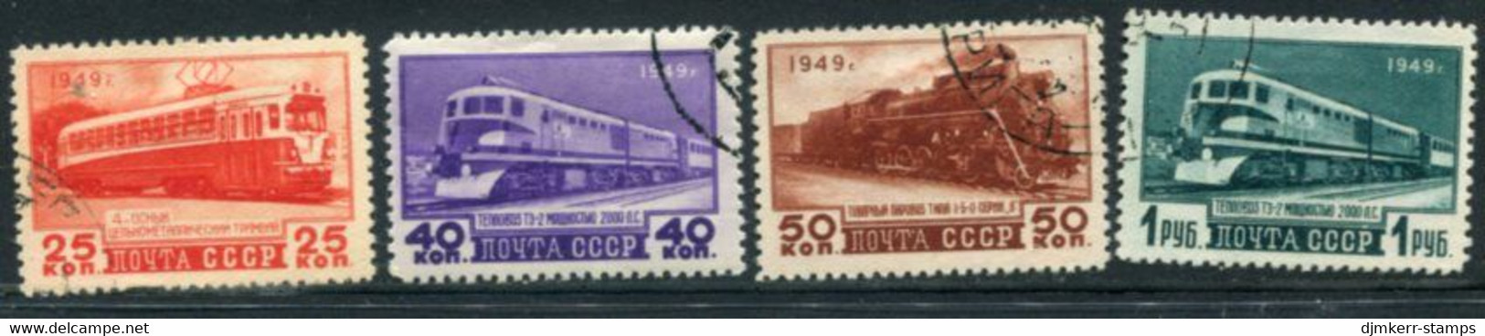 SOVIET UNION 1949 Railway Locomotives Used.  Michel 1414-17 - Usados