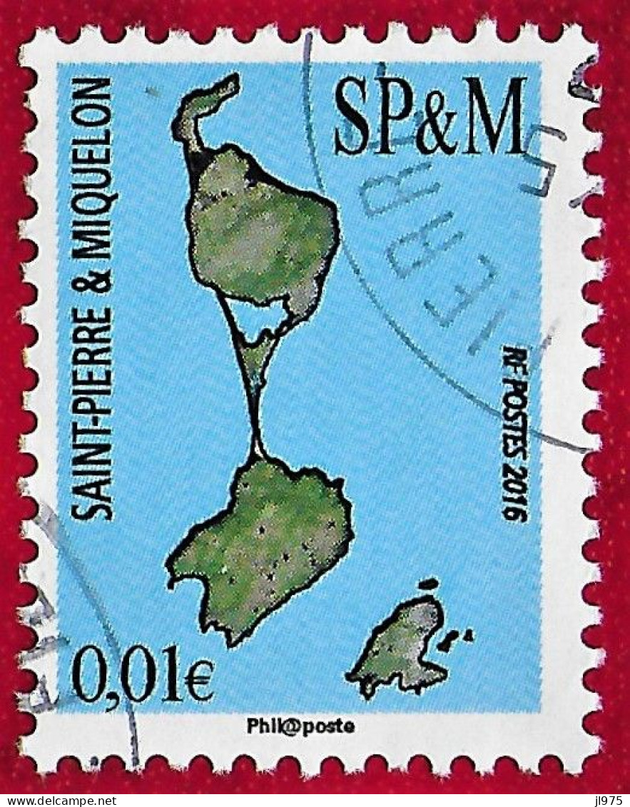 St.Pierre Et Miquelon 2016  CARTE  0,01 €  DOUBLE  EMPREINTE SP - Oblitérés