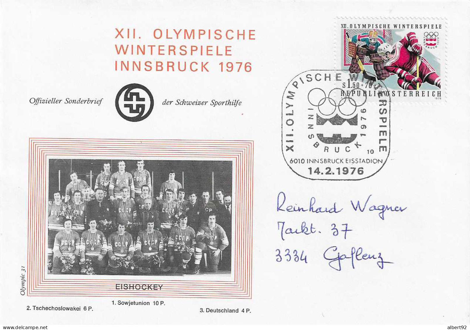 1976 Jeux Olympiques D'Hiver D'Innsbruck : Finale Du Tournoi De Hockey Sur Glace: L'URSS Médaillée Or - Invierno 1960: Squaw Valley