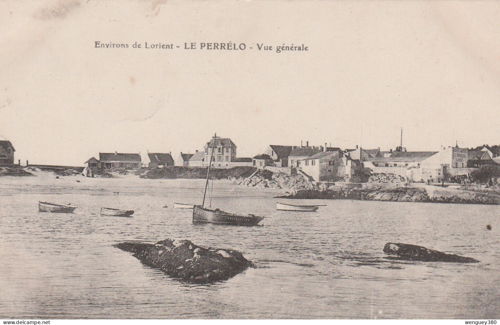 56  LE PERELLO  LOMENER. LORIENT.    TB PLAN  1915  Vue Des Anciennes Conserveries Et Des Villas.  Coll Le Gallo  RARE - Plömeur