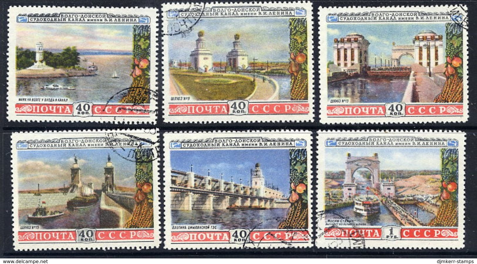 SOVIET UNION 1953 Volga-Don Canal, Used.  Michel 1669-74 - Usados