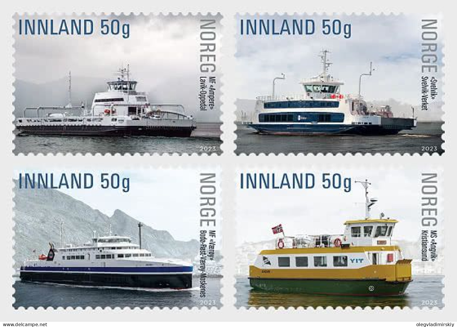 Norway Norvege Norwegen 2023 Ferries Set Of 4 Stamps Mint - Ungebraucht