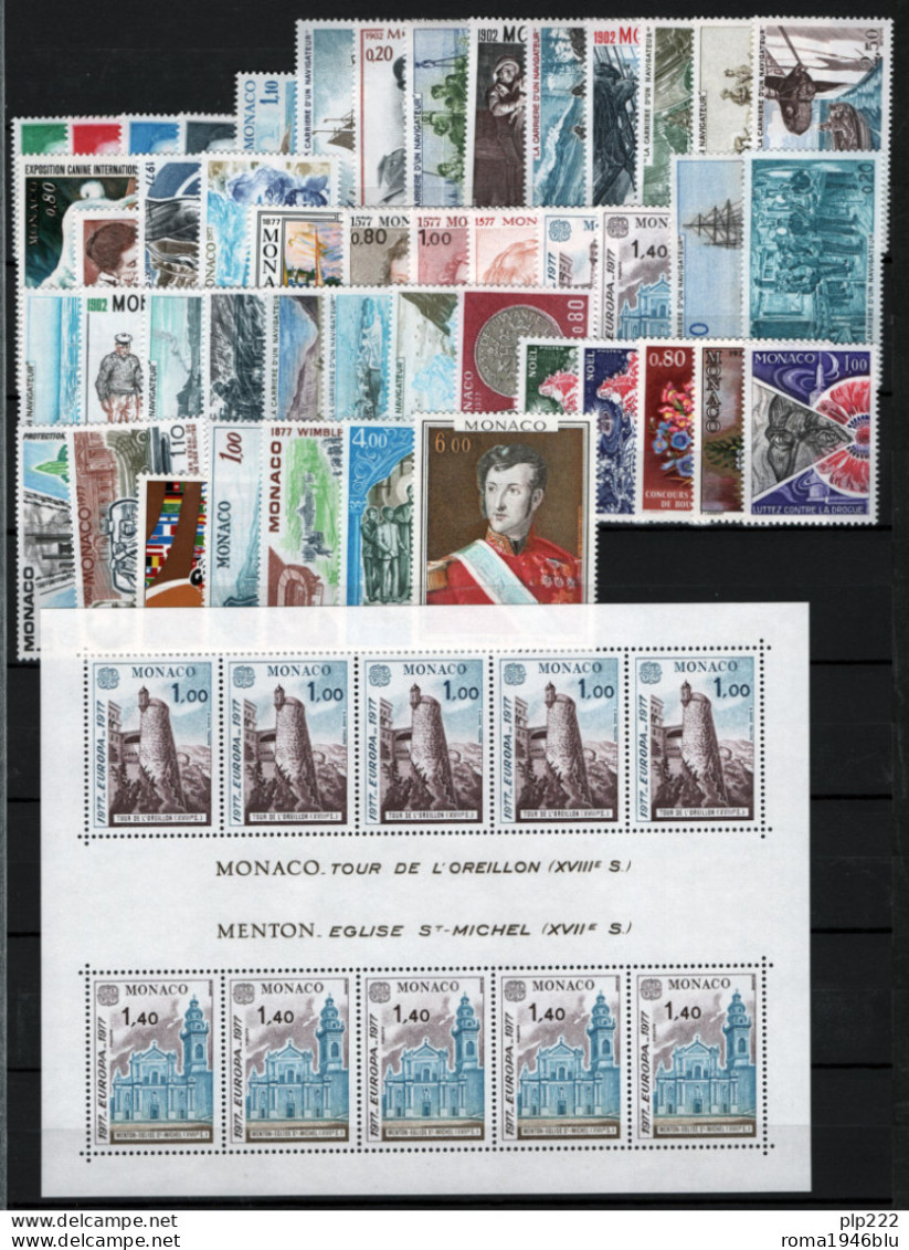 Monaco 1977 Annata Completa Con Preann / Complete Year Set With Precancel **/MNH VF - Komplette Jahrgänge