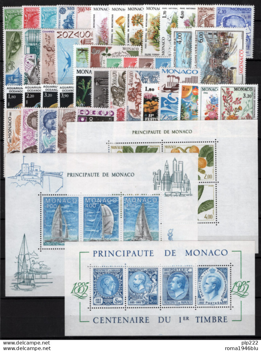 Monaco 1985 Annata Completa Con Servizi E Preann /Complete Year Set With Services And Precancels **/MNH VF - Annate Complete