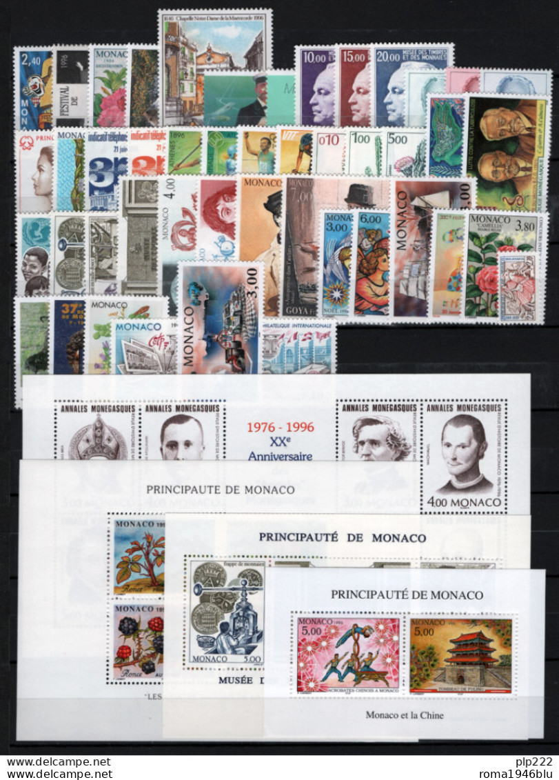 Monaco 1996 Annata Completa / Complete Year Set **/MNH VF - Komplette Jahrgänge