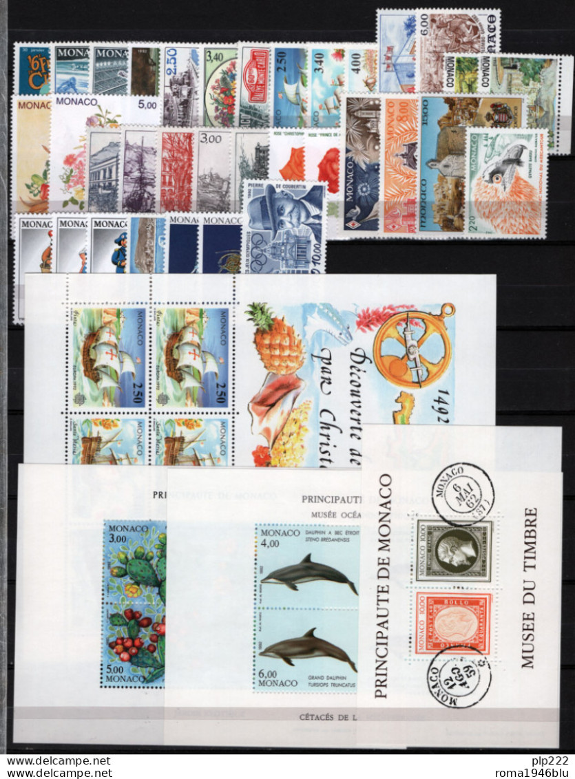 Monaco 1992 Annata Completa Con Preann / Complete Year Set With Precancels **/MNH VF - Années Complètes