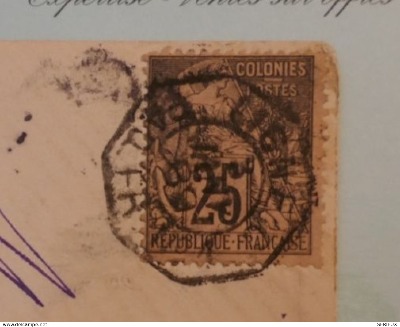 DC16 GUYANNE FRANCAISE BELLE LETTRE RARE  3 JANV. 1889 PAR PAQUEBOT FRANCAIS A BORDEAUX FRANCE   +25C COLONIES ++++ - Cartas & Documentos