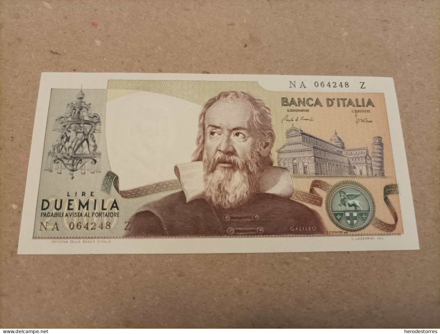 Billete De Italia De 2000 Liras, Año 1983, UNC - A Identificar
