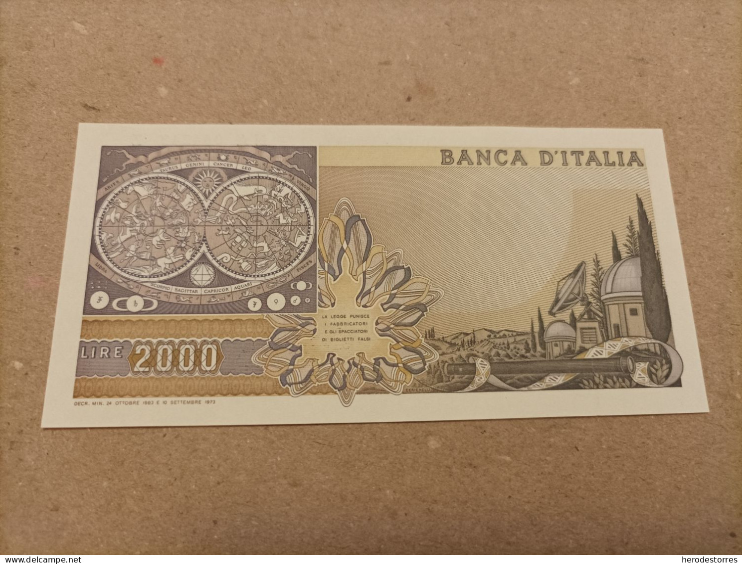 Billete De Italia De 2000 Liras, Año 1983, UNC - Te Identificeren