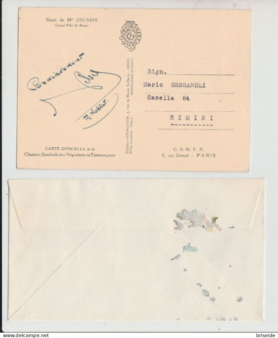 1957 N.1 BUSTA + 1 CART. EUROPA CEPT PREMIER JOUR D'EMISSION FIRST DAY COVER 1°GIORNO EMISSIONE REPUBLIQUE FRANCAISE - 1957