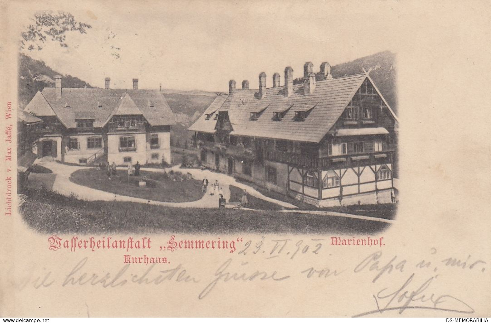 Semmering - Wasserheilanstalt , Marienhof 1902 - Semmering