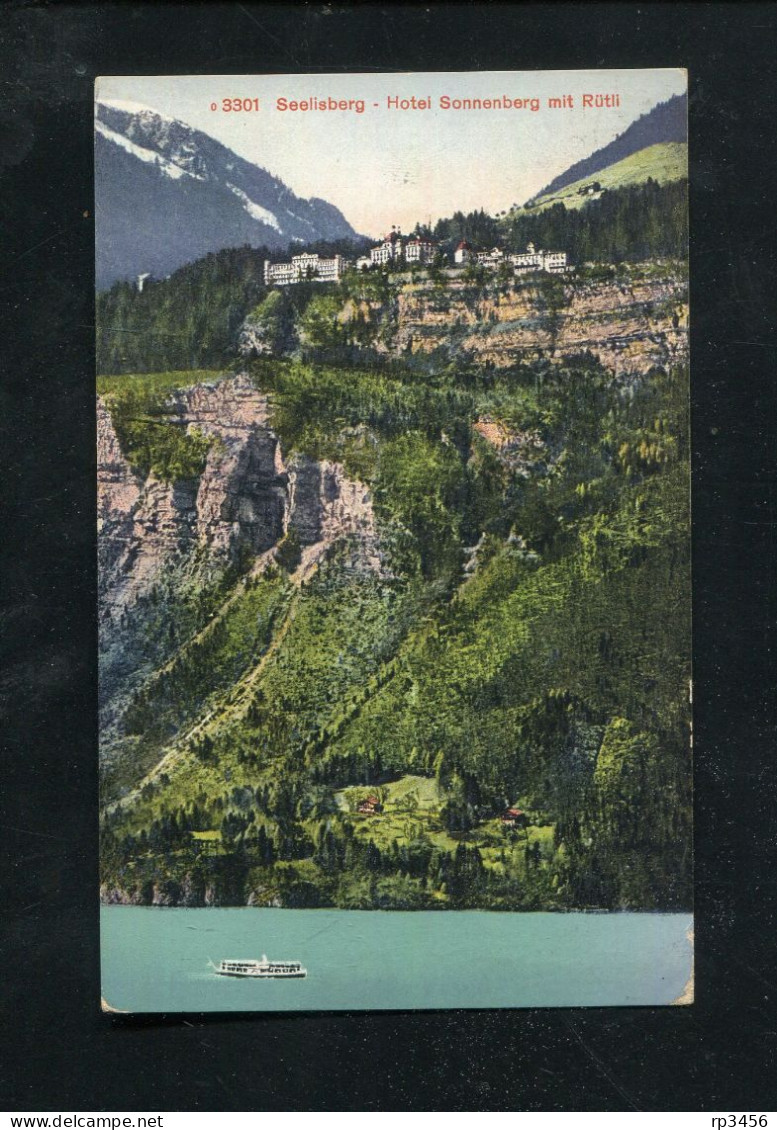 "SCHWEIZ" 1921, Color-AK "SEELISBERG, Hotel Sonnenberg" (C196) - Seelisberg