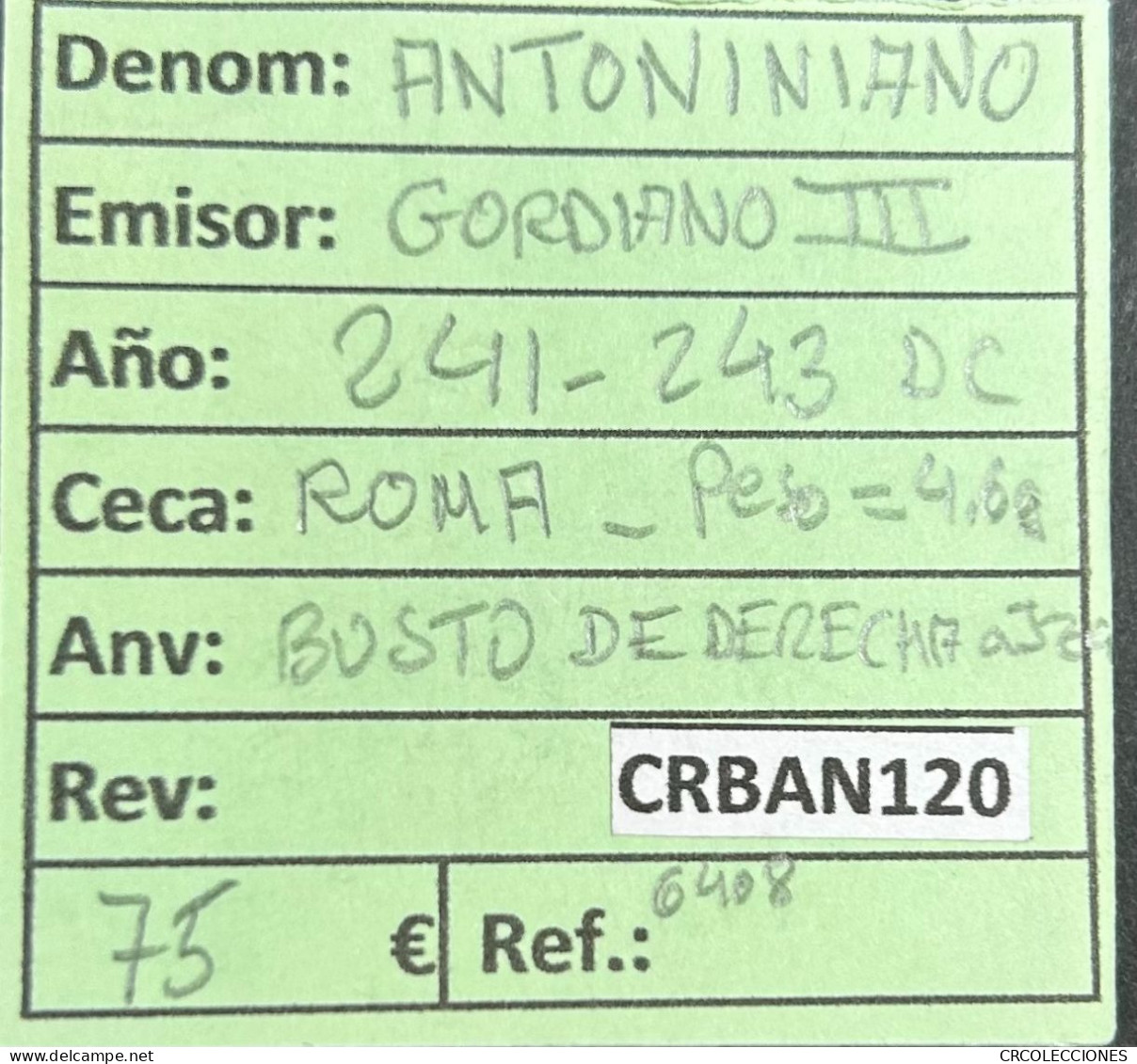 CRBAN120 MONEDA ROMANA ANTONINIANO VER DESCRIPCION EN FOTO - Otros & Sin Clasificación