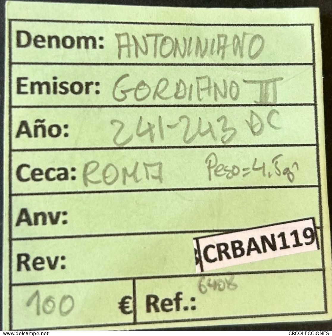 CRBAN119 MONEDA ROMANA ANTONINIANO VER DESCRIPCION EN FOTO - Otros & Sin Clasificación