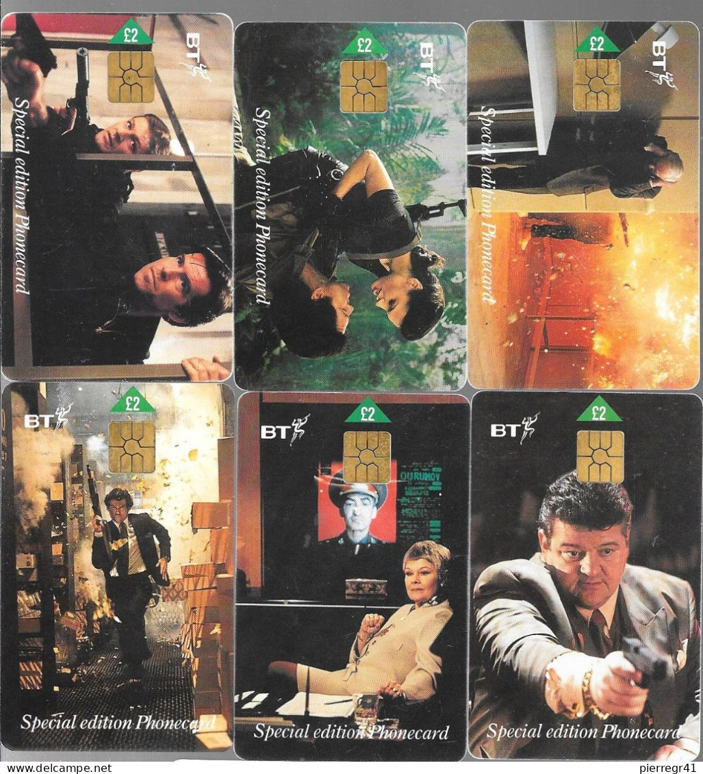 6-CARTES-PUCE-BRITISH TELECOM-2£-SERIE Complete -FILM GOLDENEYE-007-TBE-RARE - Colecciones