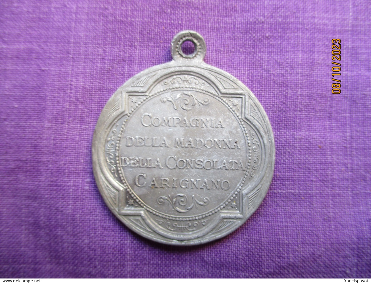 Medaglia Compagnia Della  Madona Della Consolata Carignano (aluminium) - Monarquía/ Nobleza